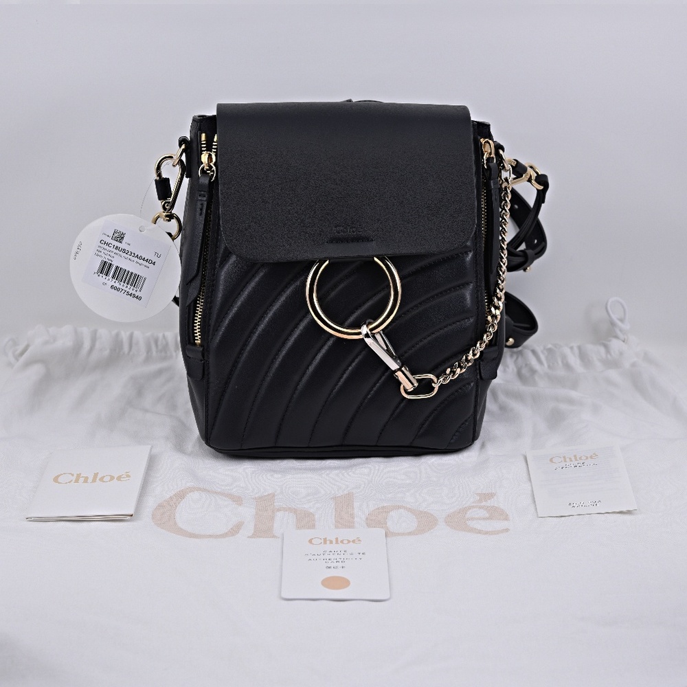 New Small Chloé Faye Quilted Leather Backpack - Picture 2 of 8